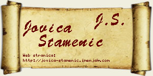 Jovica Stamenić vizit kartica